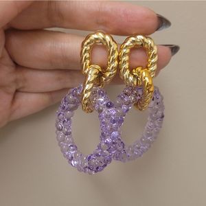 NWOT Zara light purple circle earrings